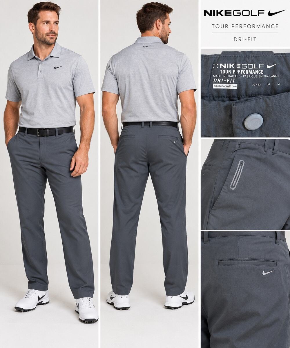 Nike Golf Tour Performance Dri-FIT Gray Pants Men’s 30x32 Flat Front